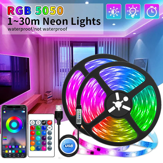 USB LED Strip Lights APP Control Color Changing 5050 RGB Led Light Flexible Lamp Tape for Room Decoration TV Backlight Bed light